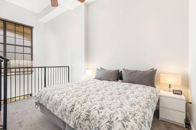 bedroom with carpet and ceiling fan