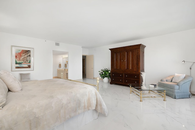 4001 N Ocean Blvd Ph 3, Boca Raton, FL 33431 - bedroom featuring light marble finish flooring and ensuite bath