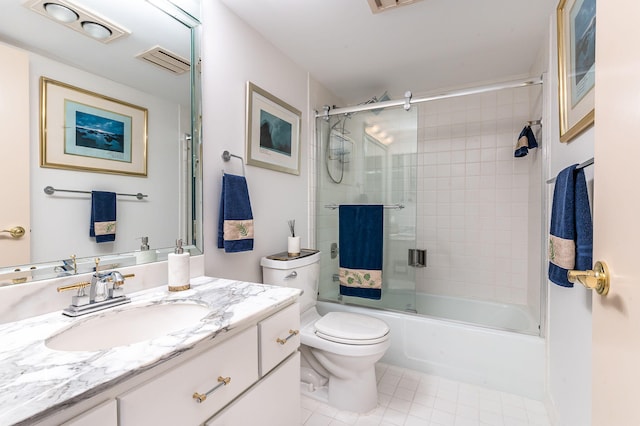 4001 N Ocean Blvd Ph 3, Boca Raton, FL 33431 - full bath with vanity, toilet, tile patterned flooring, and enclosed tub / shower combo