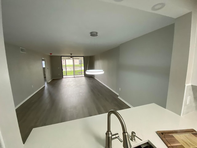 interior space featuring dark wood-type flooring