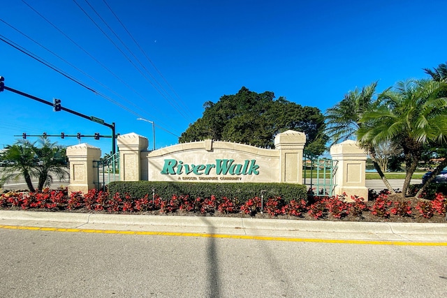 view of community sign