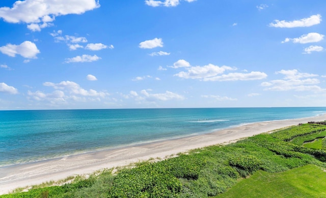 view of water feature with a view of the beach