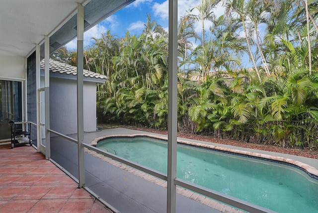 view of pool featuring a patio area