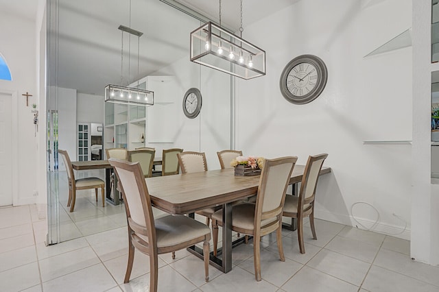 view of tiled dining area