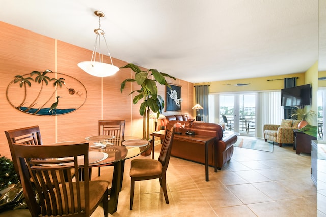 dining room featuring light tile patterned floors