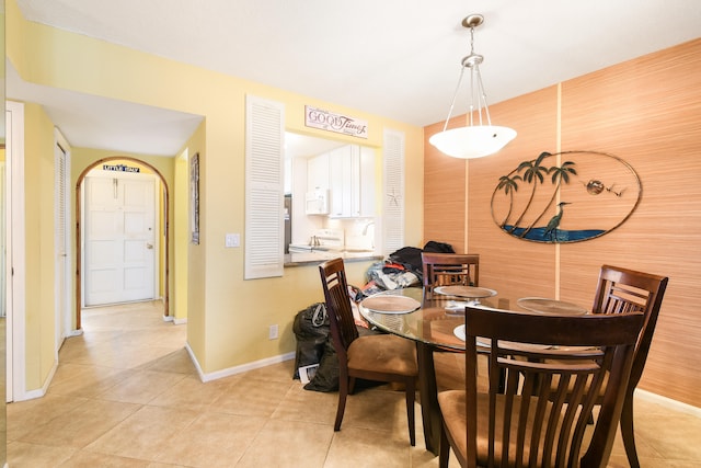 view of tiled dining area