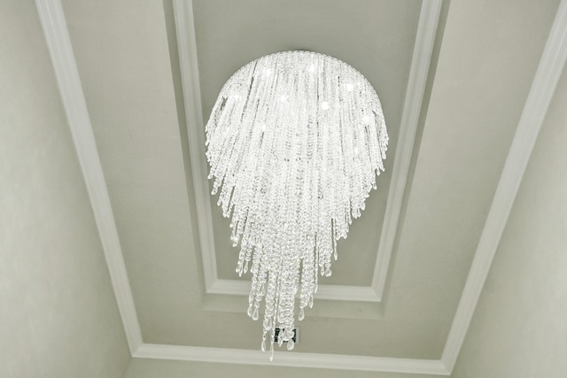 interior details with an inviting chandelier