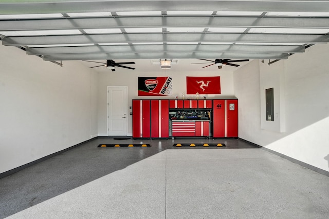 garage with electric panel