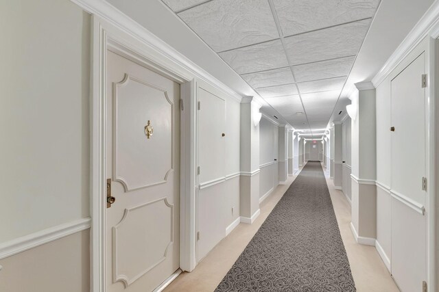 corridor with ornamental molding