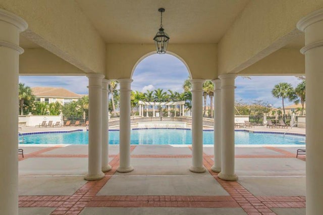 view of pool with a patio area