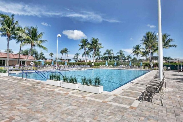 view of pool featuring a patio