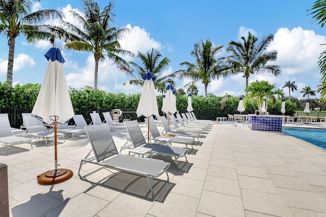 view of patio / terrace with a community pool