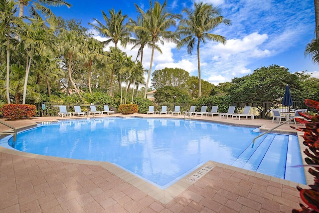 view of pool with a patio