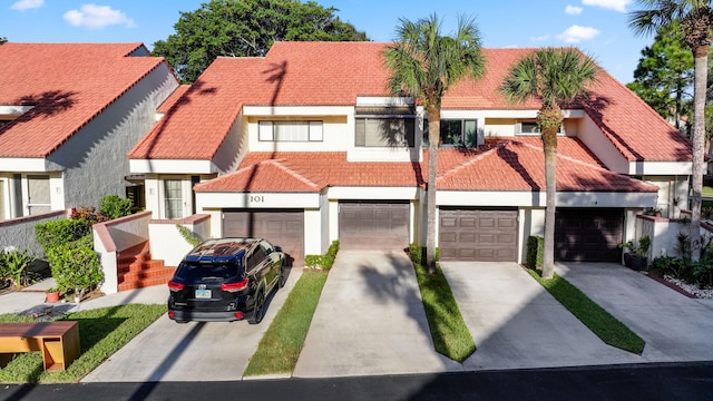 view of front of house with a garage