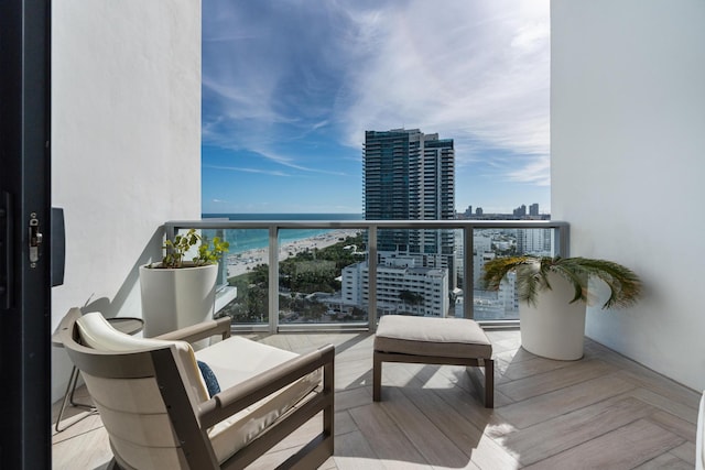 balcony with a water view