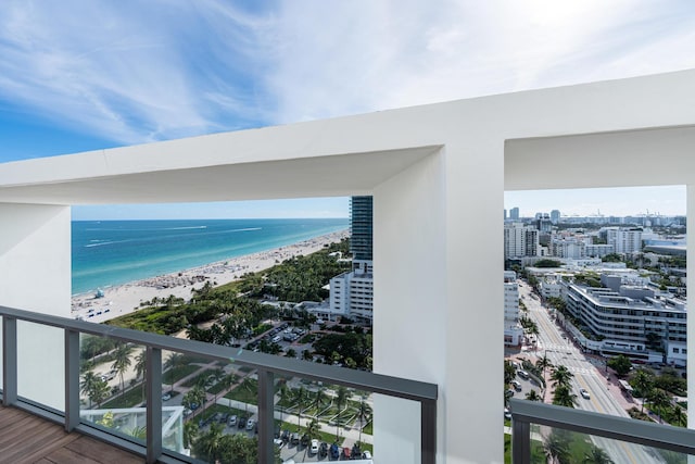 water view with a view of the beach