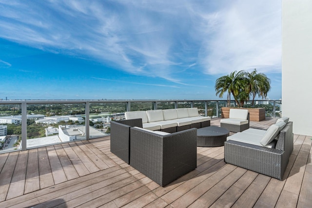 deck with an outdoor hangout area