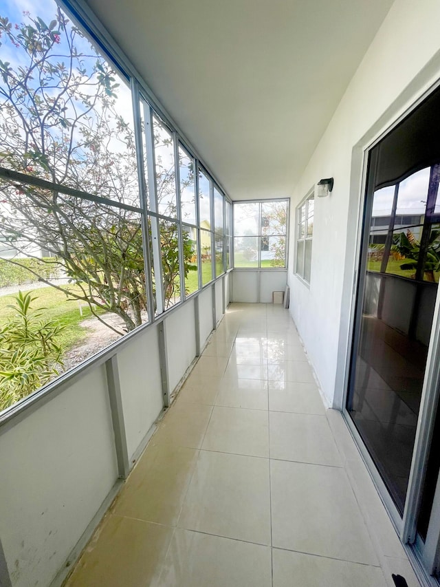 view of unfurnished sunroom