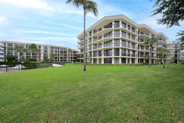 view of building exterior featuring a water view