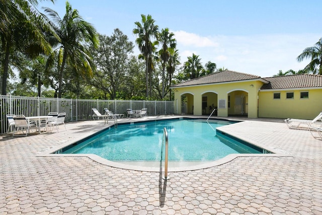 view of pool featuring a patio area