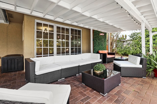 view of patio with an outdoor living space