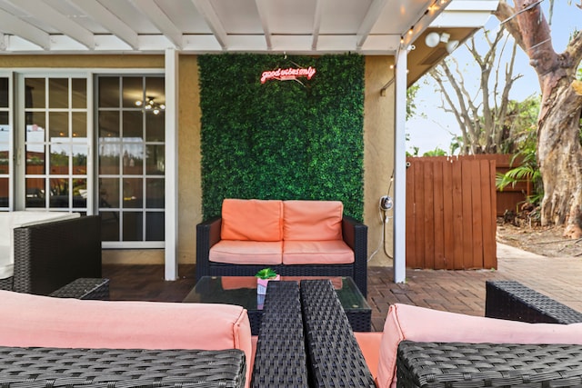 view of patio / terrace featuring an outdoor hangout area