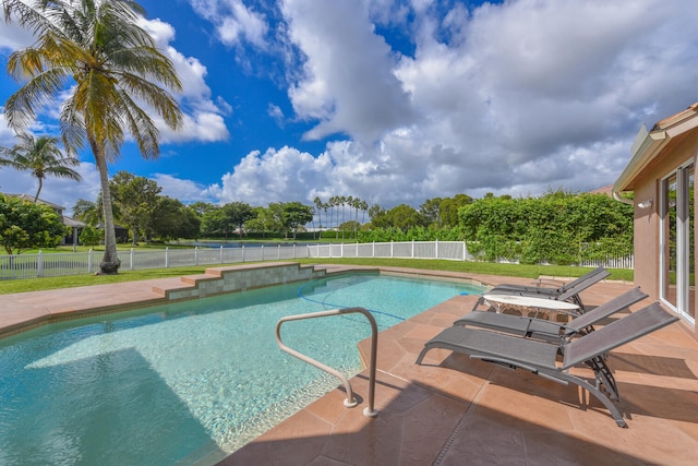 view of pool featuring a patio area