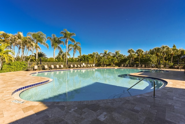 view of pool featuring a patio area