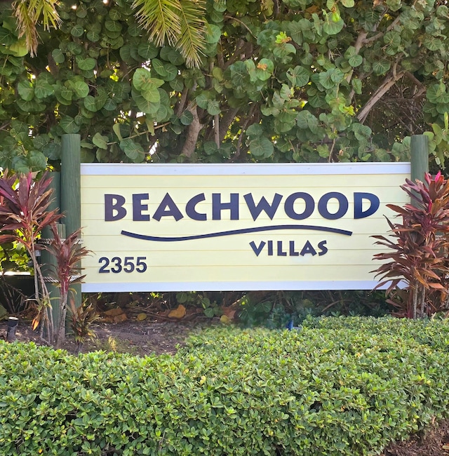 view of community sign