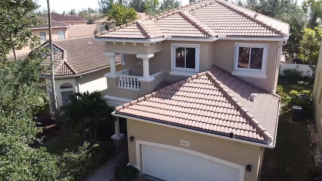 exterior space featuring a garage