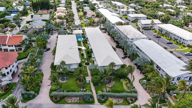 drone / aerial view featuring a residential view