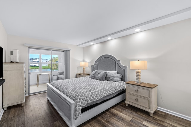 bedroom featuring dark wood-type flooring