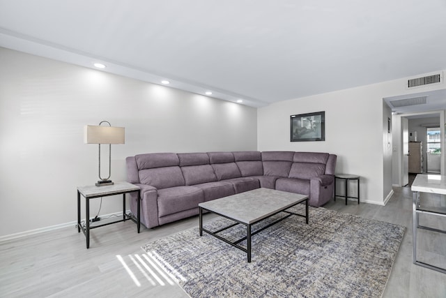 living room with hardwood / wood-style flooring