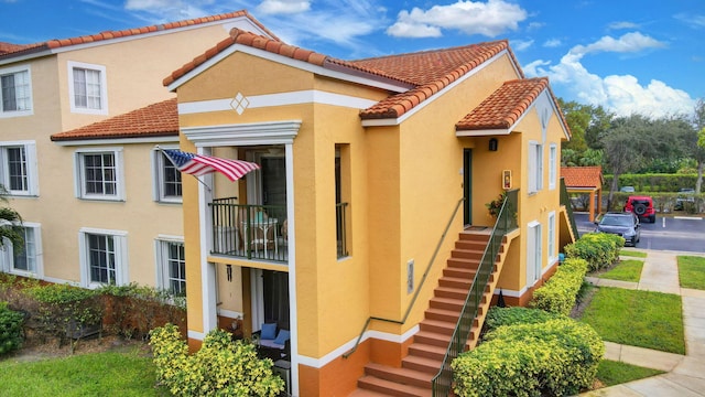 exterior space with a balcony