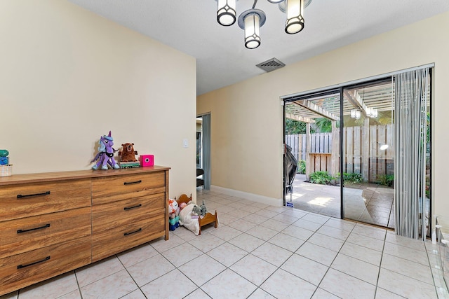 interior space with light tile patterned flooring