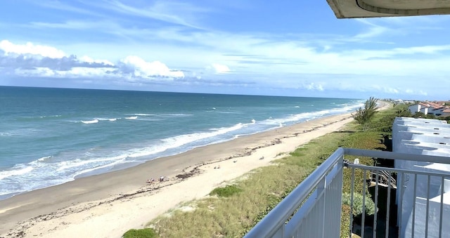 view of water feature featuring a view of the beach