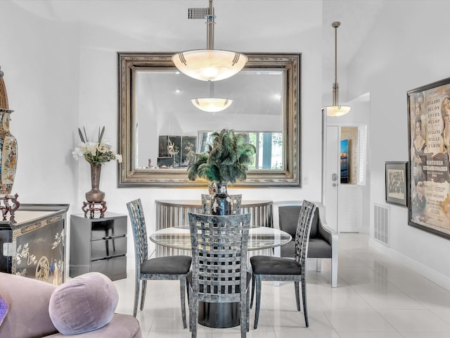 view of tiled dining area