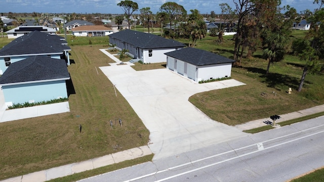 aerial view with a residential view