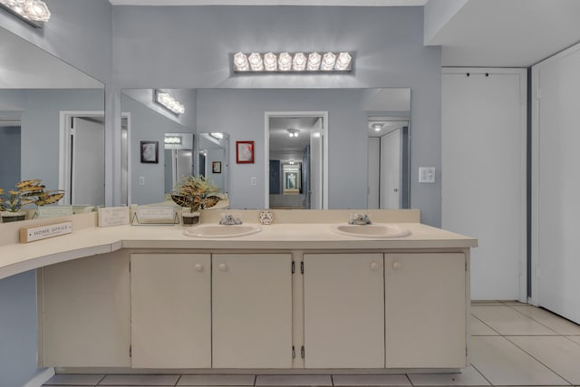 bathroom featuring vanity and tile patterned floors