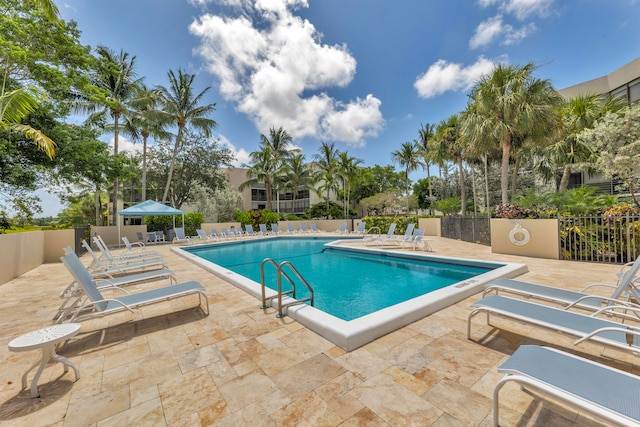 view of pool with a patio