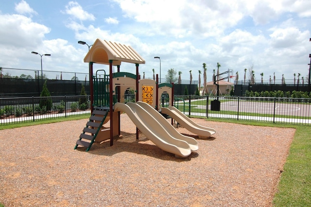 communal playground with fence