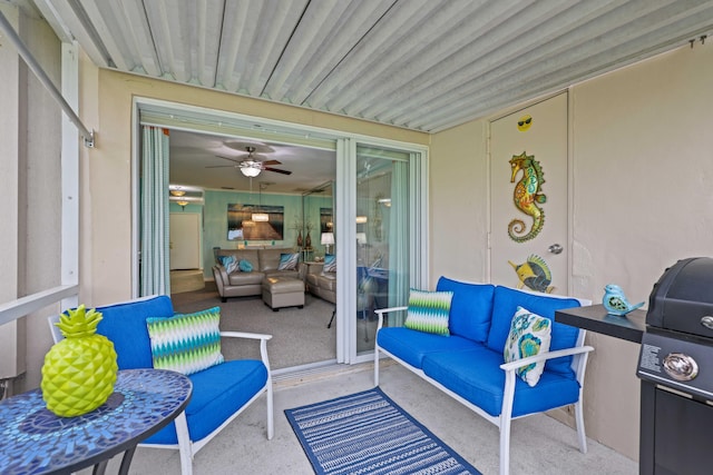 view of patio featuring an outdoor hangout area