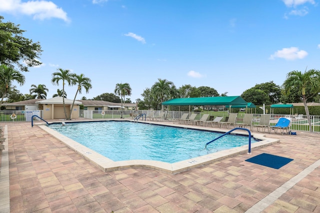 view of pool featuring a patio area