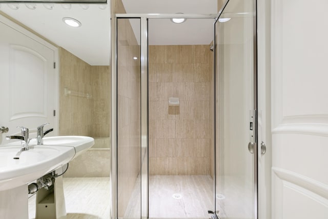 bathroom with walk in shower