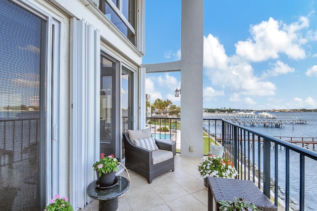 balcony with a water view