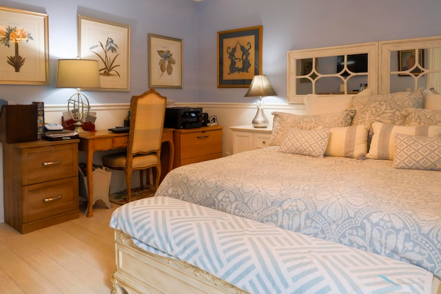 bedroom with light wood-type flooring