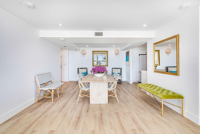 dining area featuring light hardwood / wood-style floors