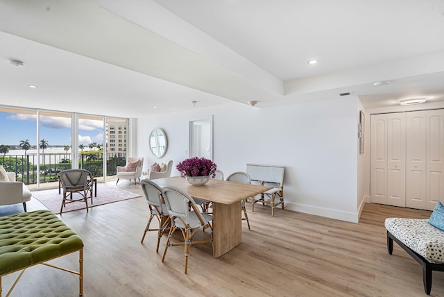 dining area featuring light hardwood / wood-style floors