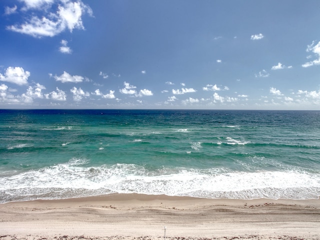 property view of water with a beach view