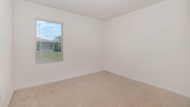 spare room featuring light colored carpet